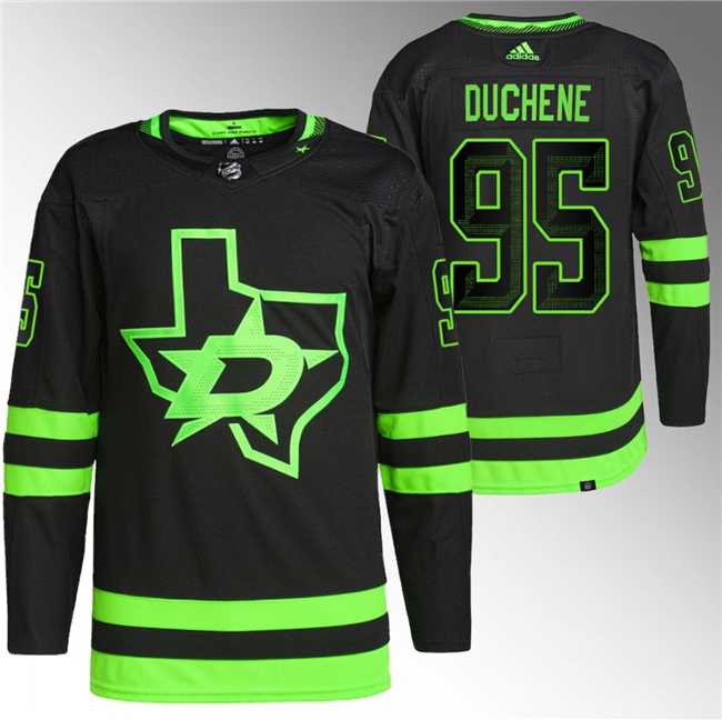 Men%27s Dallas Stars #95 Matt Duchene Black Stitched Jersey->blue jackets->NHL Jersey